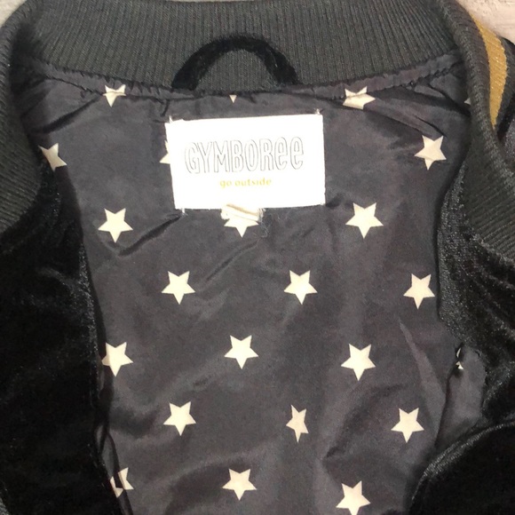 Gymboree Girls Black Velvet Bomber Jacket - Picture 2 of 4